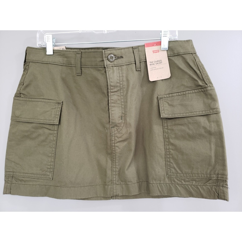 NEW Levi's 94 Cargo Skirt GREEN Size‎ 32 Mini Retro Utility - 100% Cotton - Y2K
